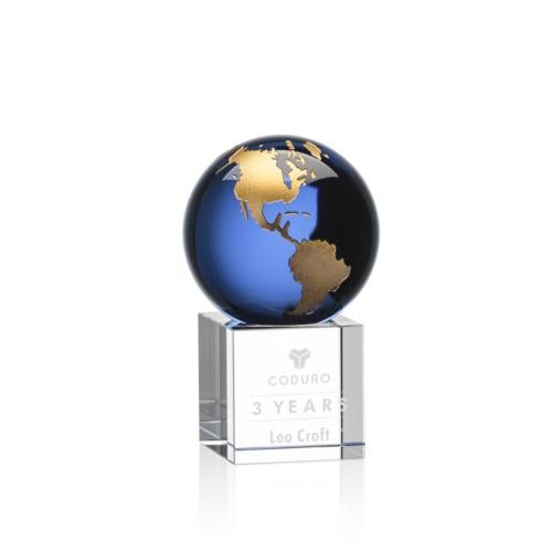 Recognition Awards - Shop by Shape - Globe Awards - Haywood Globe Award - Blue/Gold