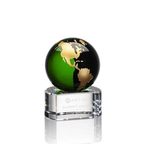 Recognition Awards - Shop by Shape - Globe Awards - Dundee Globe Award - Green/Gold