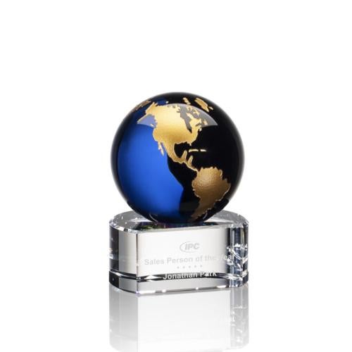 Recognition Awards - Shop by Shape - Globe Awards - Dundee Globe Award - Blue/Gold