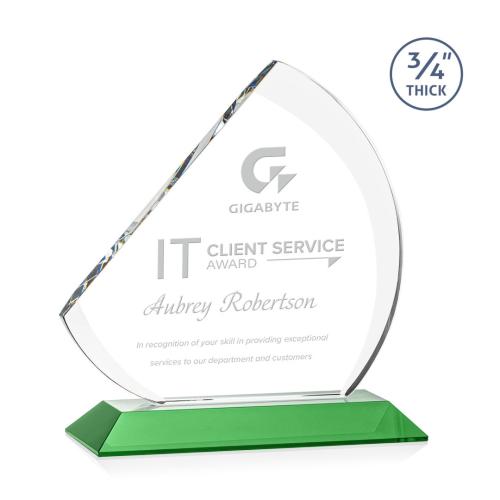 Recognition Awards - Crystal Awards - Nantucket Award - Green
