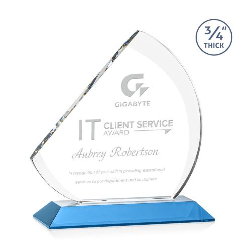 Recognition Awards - Crystal Awards - Nantucket Award - Sky Blue