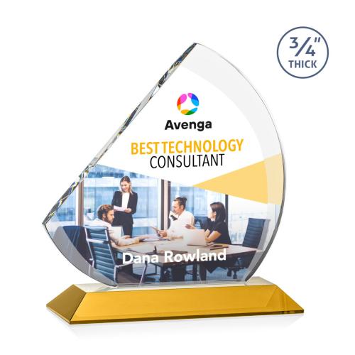 Recognition Awards - Crystal Awards - Nantucket VividPrint™ Award - Amber