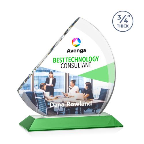 Recognition Awards - Crystal Awards - Nantucket VividPrint™ Award - Green