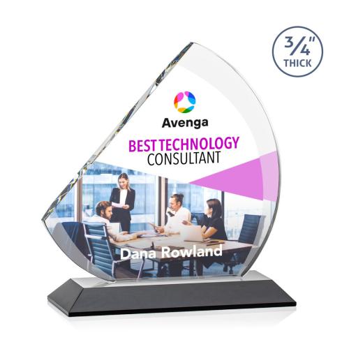 Recognition Awards - Crystal Awards - Nantucket VividPrint™ Award - Black