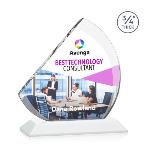 Recognition Awards - Crystal Awards - Nantucket VividPrint™ Award - White