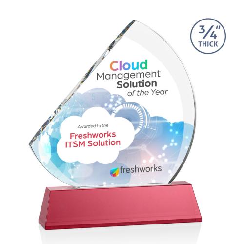 Recognition Awards - Crystal Awards - Nantucket VividPrint™ Award on Newhaven - Red