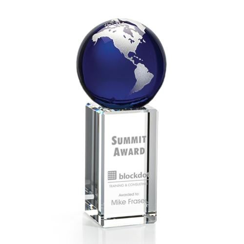 Recognition Awards - Crystal Awards - Luz Globe Award - Blue/Silver