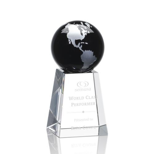 Recognition Awards - Crystal Awards - Heathcote Globe Award - Black/Silver