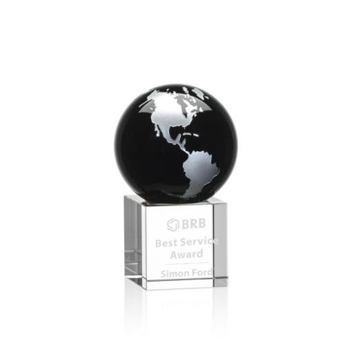 Recognition Awards - Crystal Awards - Haywood Globe Award - Black/Silver