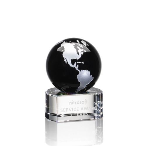 Recognition Awards - Crystal Awards - Dundee Globe Award - Black/Silver