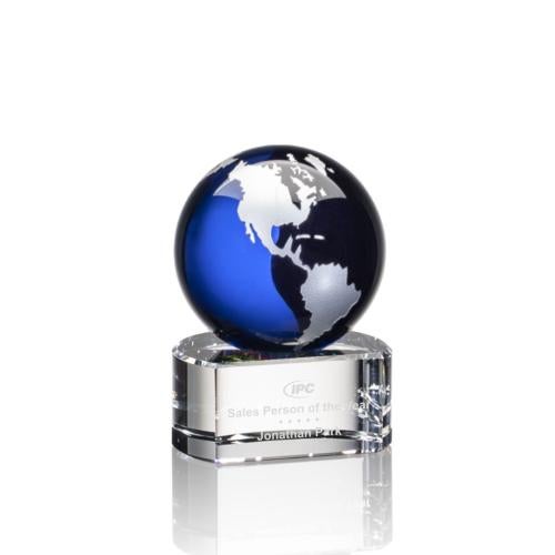 Recognition Awards - Crystal Awards - Dundee Globe Award - Blue/Silver