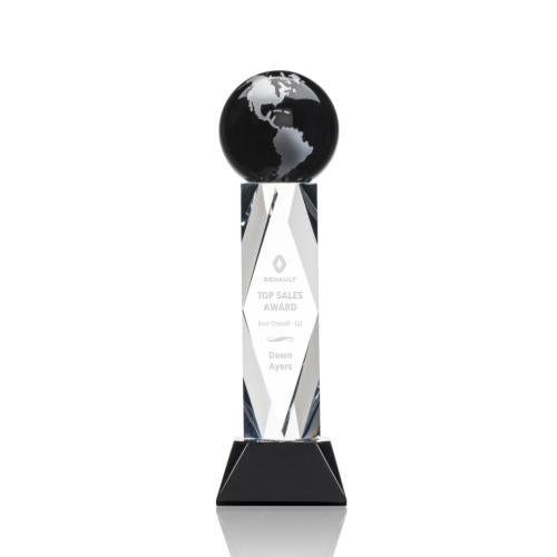 Recognition Awards - Crystal Awards - Ripley Globe Award - Black/Silver