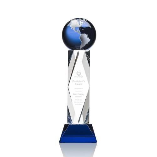 Recognition Awards - Crystal Awards - Ripley Globe Award - Blue/Silver