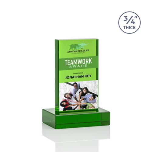 Recognition Awards - Crystal Awards - Hathaway VividPrint™ Award - Green