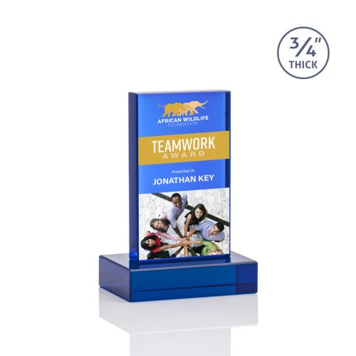 Recognition Awards - Crystal Awards - Hathaway VividPrint™ Award - Blue