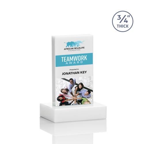 Recognition Awards - Crystal Awards - Hathaway VividPrint™ Award - White