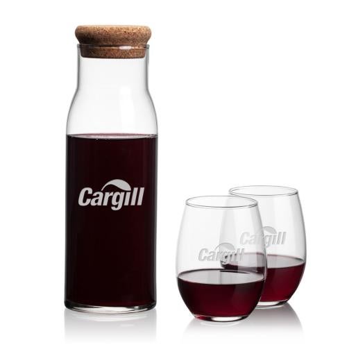 Corporate Gifts - Barware - Carafes - Aviston Carafe & Stanford Stemless Wine