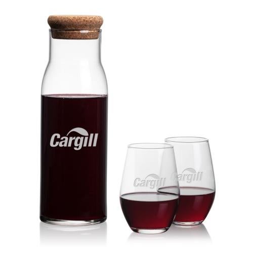 Corporate Gifts - Barware - Carafes - Aviston Carafe & Vale Stemless Wine