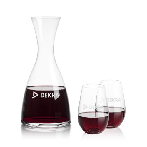 Corporate Gifts - Barware - Carafes - Barham Carafe & Boston Stemless Wine