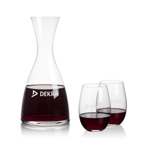 Corporate Gifts - Barware - Carafes - Barham Carafe & Laurent Stemless Wine