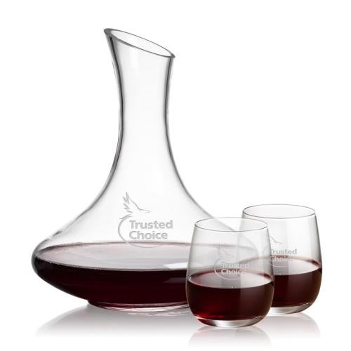 Corporate Gifts - Barware - Carafes - Kanata Carafe & Crestview Stemless Wine
