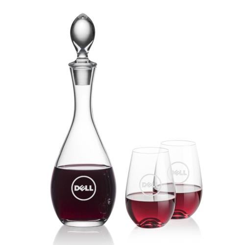Corporate Gifts - Barware - Carafes - Malvern Decanter & Boston Stemless Wine