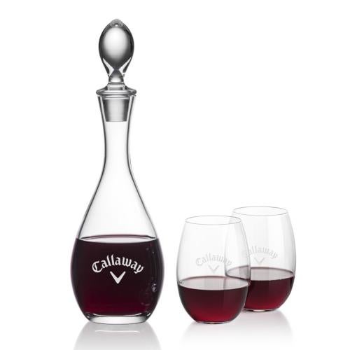 Corporate Gifts - Barware - Carafes - Malvern Decanter & Carlita Stemless Wine