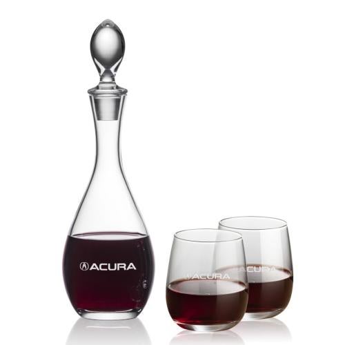 Corporate Gifts - Barware - Carafes - Malvern Decanter & Crestview Stemless Wine