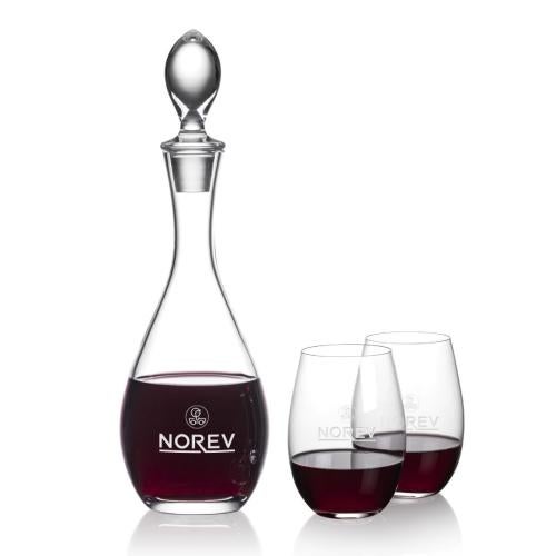 Corporate Gifts - Barware - Carafes - Malvern Decanter & Laurent Stemless Wine