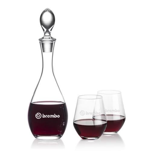 Corporate Gifts - Barware - Carafes - Malvern Decanter & Reina Stemless Wine