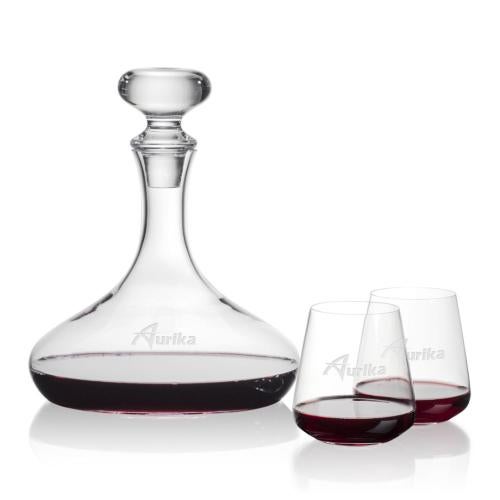 Corporate Gifts - Barware - Carafes - Stratford Decanter & Breckland Stemless Wine