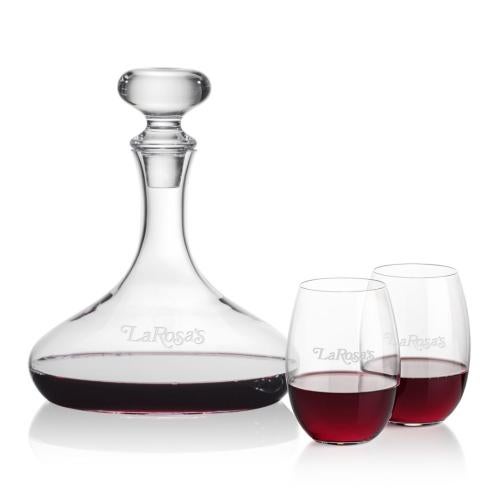Corporate Gifts - Barware - Carafes - Stratford Decanter & Carlita Stemless Wine