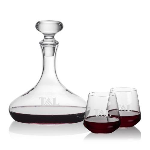 Corporate Gifts - Barware - Carafes - Stratford Decanter & Cannes Stemless Wine