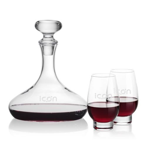 Corporate Gifts - Barware - Carafes - Stratford Decanter & Glenarden Stemless Wine