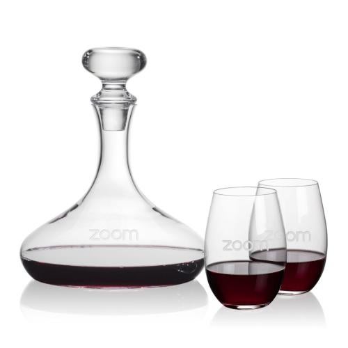 Corporate Gifts - Barware - Carafes - Stratford Decanter & Laurent Stemless Wine