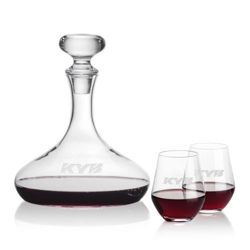 Corporate Gifts - Barware - Carafes - Stratford Decanter & Reina Stemless Wine