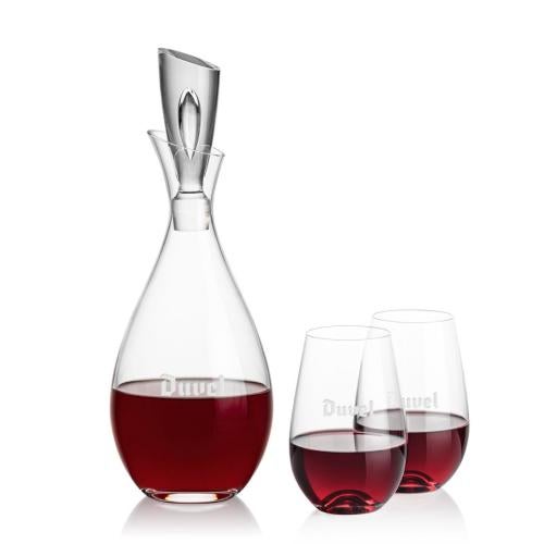 Corporate Gifts - Barware - Carafes - Juliette Decanter & Boston Stemless Wine