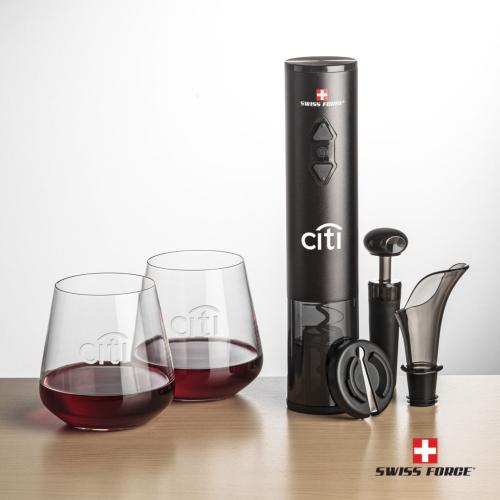 Corporate Gifts - Barware - Glasses Sets - Swiss Force® Opener Set & Breckland Stemless Wine