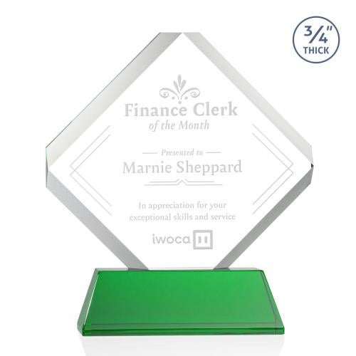 Recognition Awards - Crystal Awards - Toulon Award on Newhaven - Green
