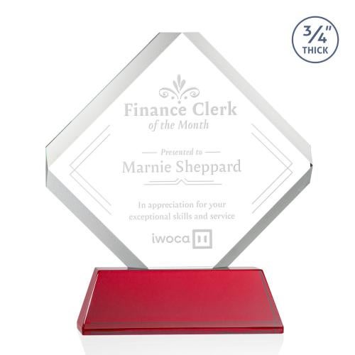 Recognition Awards - Crystal Awards - Toulon Award on Newhaven - Red