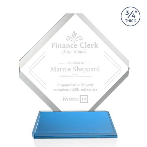 Recognition Awards - Crystal Awards - Toulon Award on Newhaven - Sky Blue