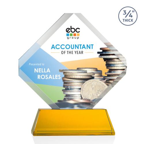Recognition Awards - Crystal Awards - Toulon on Newhaven VividPrint™ Award - Amber