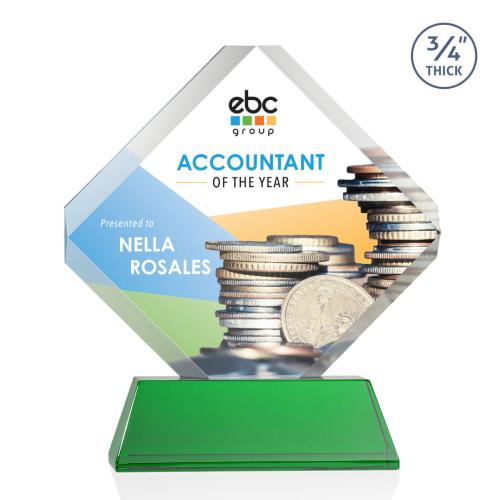 Recognition Awards - Crystal Awards - Toulon on Newhaven VividPrint™ Award - Green