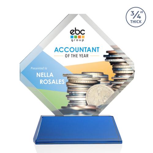 Recognition Awards - Crystal Awards - Toulon on Newhaven VividPrint™ Award - Blue
