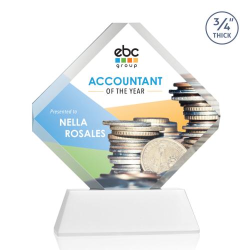 Recognition Awards - Crystal Awards - Toulon on Newhaven VividPrint™ Award - White