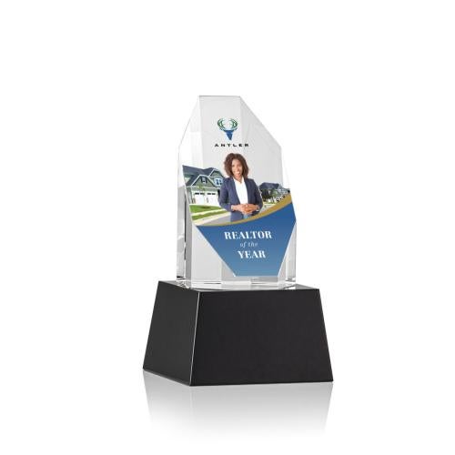 Recognition Awards - Crystal Awards - Barrhaven VividPrint™ Award on Base - Black