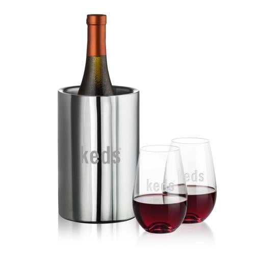 Corporate Gifts - Barware - Wine & Champagne - Wine Coolers - Jacobs Wine Cooler & Boston Stemless Wine