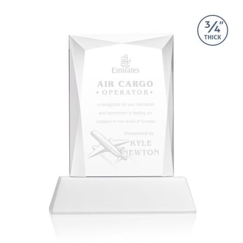 Recognition Awards - Crystal Awards - Messina Award on Newhaven Base - White