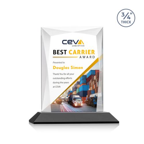 Recognition Awards - Crystal Awards - Messina VividPrint™ Award - Black