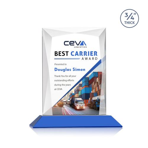 Recognition Awards - Crystal Awards - Messina VividPrint™ Award - Blue